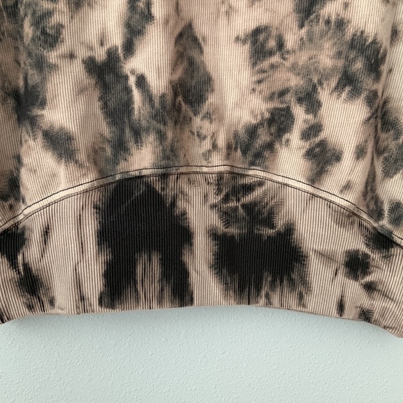 Free People • NWT Main Squeeze Tie Dyed Black Gray Cream Tee Top Size XS - Picture 10 of 11